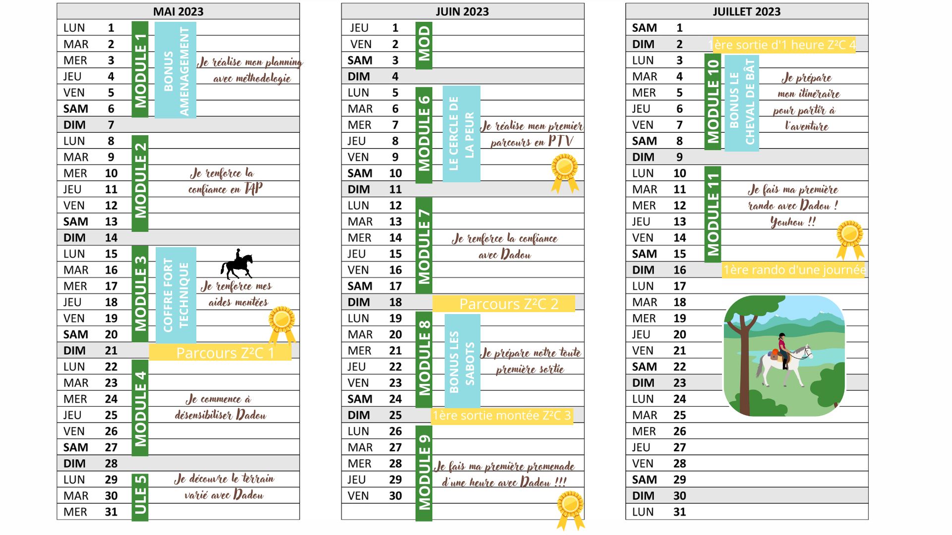 calendrier de publication