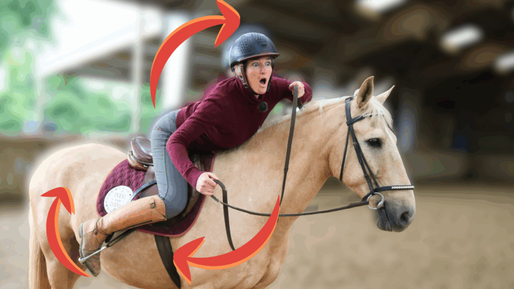 les jambes qui bougent au galop entraîne le déséquilibre du cavalier